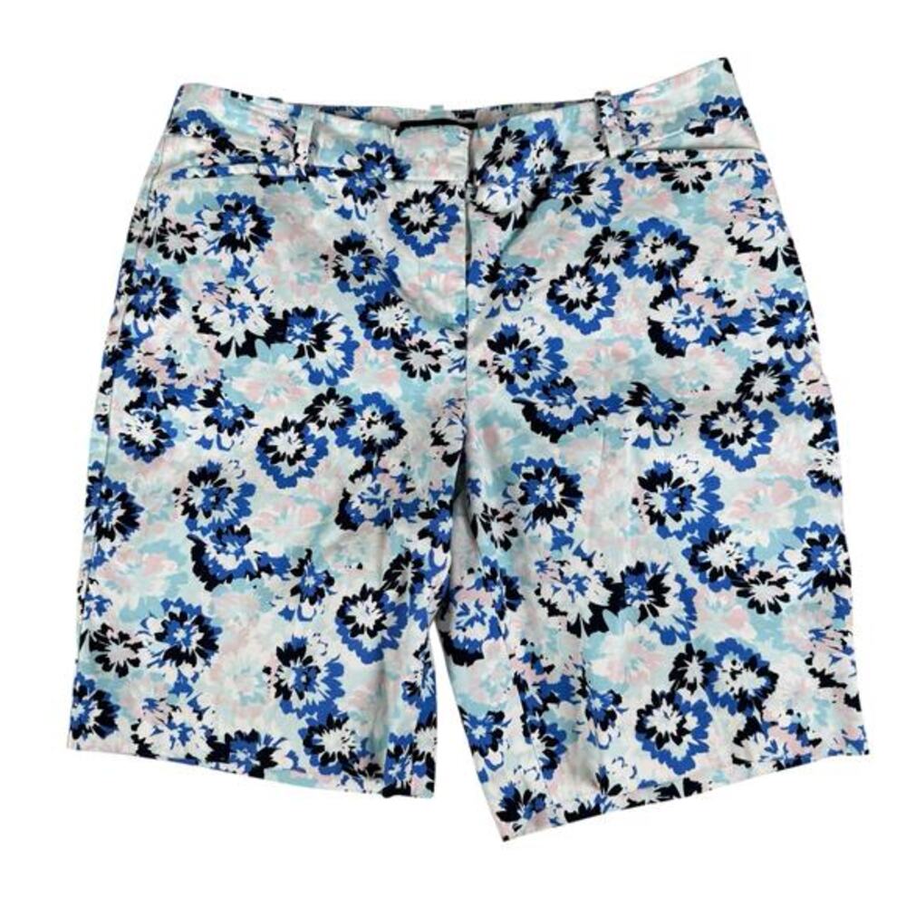 Talbot's Petites Women Shorts Size 10P Floral Retro Preppy Coastal Resort Travel
